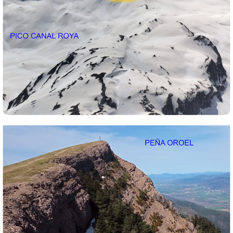 Opción 1 RAQUETAS - Portalet - Pico Canal Roya - Portalet  Opción 2 Barós - Peña Oroel - Jaca 
